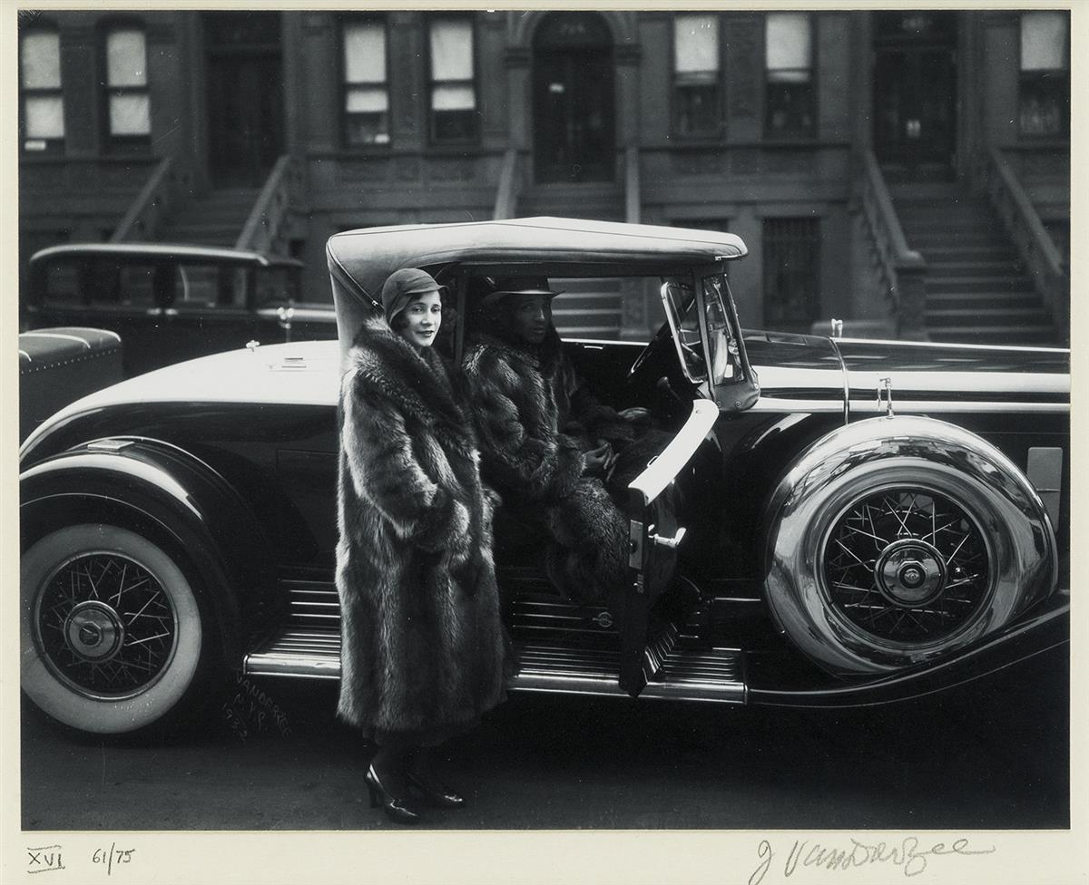 JAMES VANDERZEE (1886 - 1983) Couple, Harlem (Couple in Raccoon Coats).